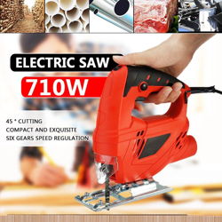 Drillpro - Seghetto alternativo elettrico professionale con 10 lame Strumenti multifunzionali per la lavorazione del legno per la casa Seghe curve en oferta