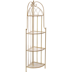 Kasanova - Scaffale Angolare 4 Ripiani Oro, 48x165x35 Cm Oro características