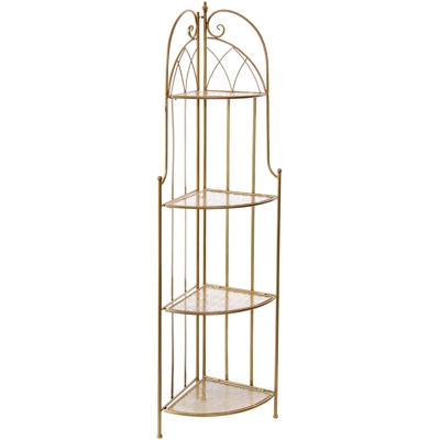 Kasanova - Scaffale Angolare 4 Ripiani Oro, 48x165x35 Cm Oro