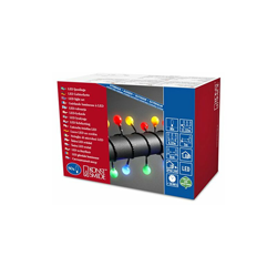 3696-507 - Catena di luci LED con sfere, diodi grandi e rotondi, 80 sfere colorate, 24 V, cavo nero - Konstsmide en oferta