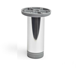 gamba cilindrica stile moderno per mobili bassi. Altezza di 12 cm. Realizzata in alluminio con finitura cromo brillante. Per il bricolage e il DIY. características