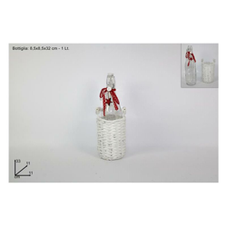 cesto vimini c/bottiglia 1lt rosso ql15-017@ en oferta