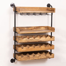 SKLUM Portabottiglie da parete in legno Wenni Legno di Mango Legno Riciclato precio