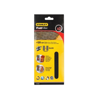 Stanley - 3 fogli gr.120 orbitale 1/3 di foglio non velcro