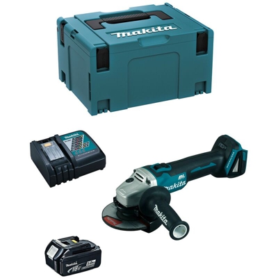 Mini-Smerigliatrice MAKITA DGA504RTJ1 (1 x 5,0 Ah + DC18RC + MAKPAC 3)