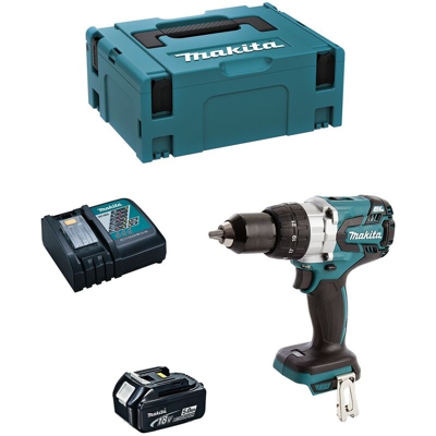 Trapano a Percussione MAKITA DHP481RTJ1 (1 x 5,0 Ah + DC18RC + MAKPAC 2)