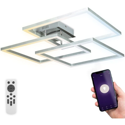 Plafoniera LED smart WiFi, App e telecomando, controllo vocale, dimmerabile, CCT luce calda, neutra, fredda, colorata RGB, iOS & Android - B.k.licht