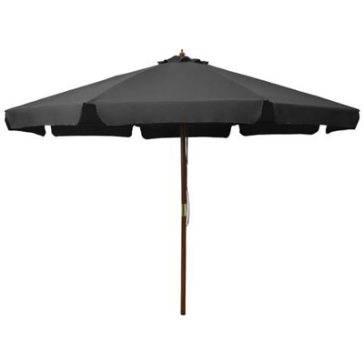 Ombrellone Da Esterni Con Palo In Legno 300 Cm Antracite