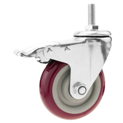 Rotelle pivotanti ruote industriale di PVC con freno 100 mm M12 - Primematik en oferta