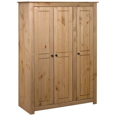 Armadio A 3 Ante 118x50x171,5cm Legno Di Pino Panama Range