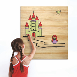 Quadro da dipingere per bambini, legno pino massiccio. Castello. 60X70 en oferta