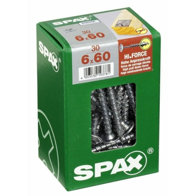 Set Di 30 Viti Sollevato Svasata In Acciaio Testa Torx, Diam.6 Mm X Mm L.60 - Spax