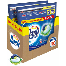 2 x All in 1 Pods Classico Detersivo Lavatrice 108 Lavaggi 2 x 54 Capsule - Dash en oferta