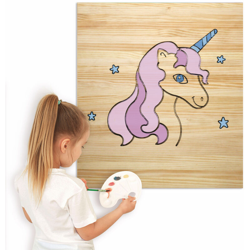 Quadro da dipingere per bambini, legno pino massiccio. Unicorno. 60X70 en oferta