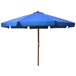 Ombrellone Da Esterni Con Palo In Legno 330 Cm Azzurro en oferta
