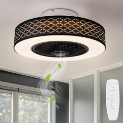 Etc-shop - Ventilatore da soffitto con illuminazione, telecomando lampada da soffitto con ventilatore, timer, silenzioso, rotondo, 3 livelli, 1x 24W precio
