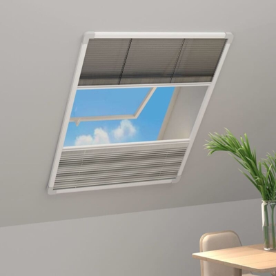 vidaXL Zanzariera Plissettata Finestre Alluminio 60x160 cm con Tendina - Bianco
