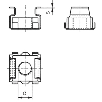TOOLCRAFT 521823 Dadi in gabbia M5 Acciaio 10 pz.