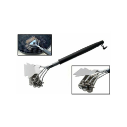 SPAZZOLA TRIPLA PULISCI GRIGLIA X FORNO E BARBECUE IN ACCIAIO INOX 420 - 420 mm características