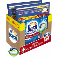 2 x All in 1 Pods Igienizzante Detersivo Lavatrice 98 Lavaggi 2 x49 Capsule - Dash precio