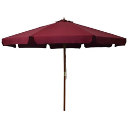 Ombrellone Da Esterni Con Palo In Legno 330 Cm Rosso Borgogna características