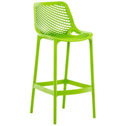 Sgabello Alto Outdoor Air in Polipropilene I Sgabello Impilabile Alt. 75 CM | Sgabello Bar Facile da Pulire I Sedia Design Carico Max 130 kg Verde precio