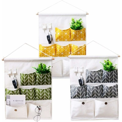3PCS Borsa portaoggetti da appendere impermeabile Borsa da parete Borsa organizer pieghevole per camera da letto, bagno, cucina - Litzee