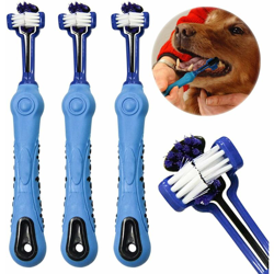 3 Pack Spazzolino da denti per cani per igiene dentale per animali domestici Spazzolino da denti a tre teste Igiene dentale Spazzolino da denti per en oferta