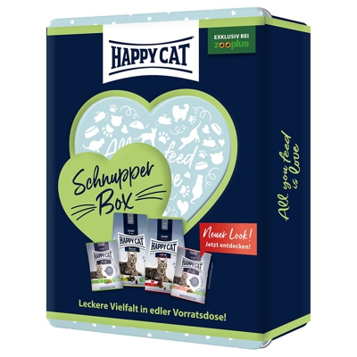 Pacco misto Happy Cat - 300 g Manzo, 300 g Pollame, 50 g Agnello, 50 g Salmone