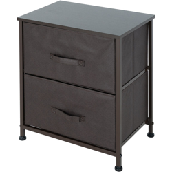 ML-DESIGN Cassettiera tessile armadio pannello MDF marrone 2 cassetti 45x30x51cm en oferta