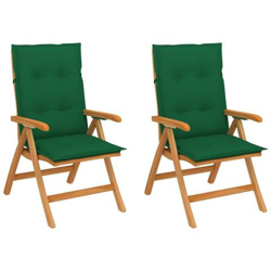 Sedie Da Giardino 2 Pz Con Cuscini Verdi In Massello Di Teak características
