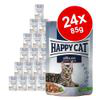 Happy Cat Buste Meat in Sauce 24 x 85 g  - Mix 1: Agnello, Salmone, Manzo, Trota, Anatra, Pollame en oferta