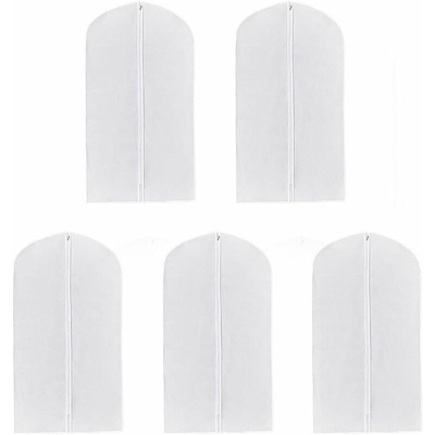 5X Copertura per indumento antipolvere Copertura completa per borsa di stoccaggio Custodia trasparente pieghevole da appendere 60 * 80 cm - Litzee
