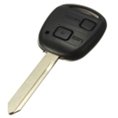 2 pulsanti shell portachiavi telecomando lama vuota nera per Toyota Avensis Toy47