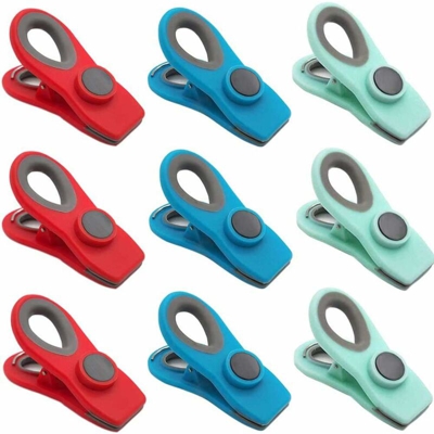 Clip per borsa multiuso LITZEE con magnete, clip per borsa magnetica con buone impugnature, ideale per casa, cucina, frigorifero, ufficio, scuola,