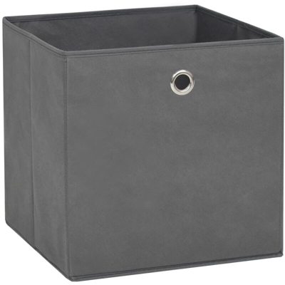 vidaXL Contenitori 10 pz in Tessuto non Tessuto 28x28x28 cm Grigio - Grigio