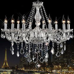 Austin - Lampadario con 12 punti luce trasparente en oferta