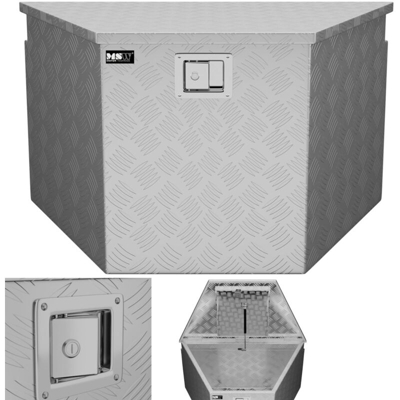 MSW - Baule Porta Attrezzi In Alluminio Cassetta Portautensili Trasporto 150 Litri