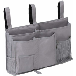 LITZEE Borsa da letto Organizer per letto Borsa per letto a soppalco per libri, riviste, giocattoli, telefoni cellulari, cuffie (grigio) en oferta