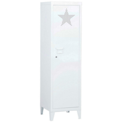 Bakaji - Armadietto Armadio Spogliatoio in Metallo Anta con Chiave 3 Ripiani Bianco en oferta