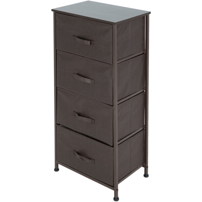 ML-DESIGN Cassettiera tessile armadio pannello MDF marrone 4 cassetti 45x30x94cm
