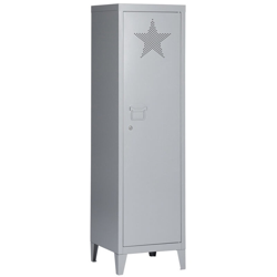 Bakaji - Armadietto Armadio Spogliatoio in Metallo Anta con Chiave 3 Ripiani Grigio características