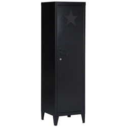 Bakaji - Armadietto Armadio Spogliatoio in Metallo Anta con Chiave 3 Ripiani Nero precio