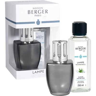 Lampada Catalitica June Gris Satinè in Cofanetto Eau d'Aloe Lampe Maison Berger
