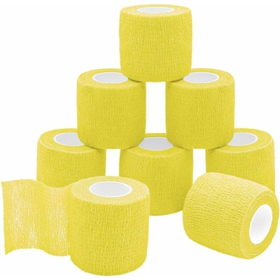 8 rotoli Benda coesiva autoadesiva Benda adesiva Benda di fissaggio Benda Benda elastica Benda in gesso per dita, mani, dita dei piedi e piedi 5 cm X