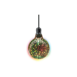 Lampadina LED decorativa 3D G125 â?? attacco E27 â?? 3 â?? 8 W cons. (N.A eq.) â?? superficie stampata effetto fuoworks precio