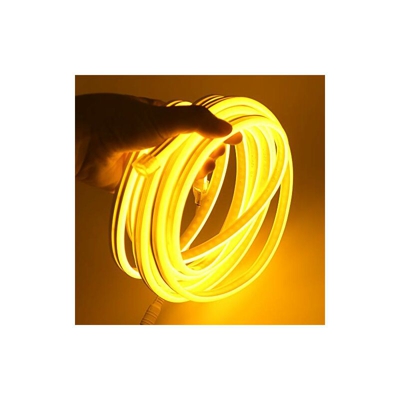 XUNATA Striscia LED Neon 2835, 12 V, 120 leds/m Diffusion Flex LED, tubo luminoso (giallo, 5 m)
