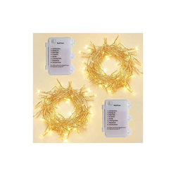 2 luci a LED a batteria, con timer, 8 modalitÃ , IP65, impermeabile, per Natale, matrimonio, feste, giardino, festival, cucina (bianco caldo) en oferta