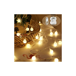 Stringa di luci a globo 100 LED, 10 m, impermeabile, per interni, con spina a distanza, per camera da letto, giardino, feste all'aperto (bianco precio