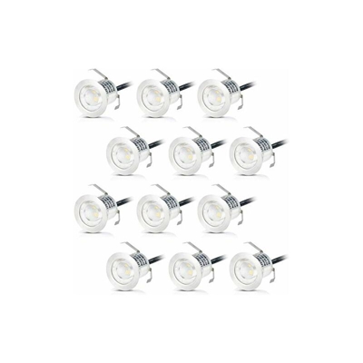 12x Lampada da Incasso Faretto LED Plafoniera LED 0,6W Luce Bianco DC12V IP67 Incasso a Terra Faretto Incasso Murale Luce Segnapasso Incassato a